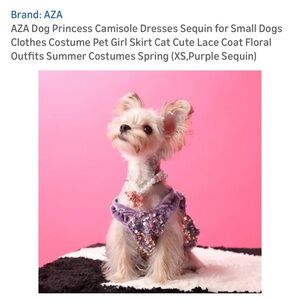 AZA Dog Princess Camisole Dresses Sequin for Small Dogs/Cat Cute Lace Coat